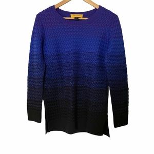 St John Sport Label Gradient Knit Wool Sweater